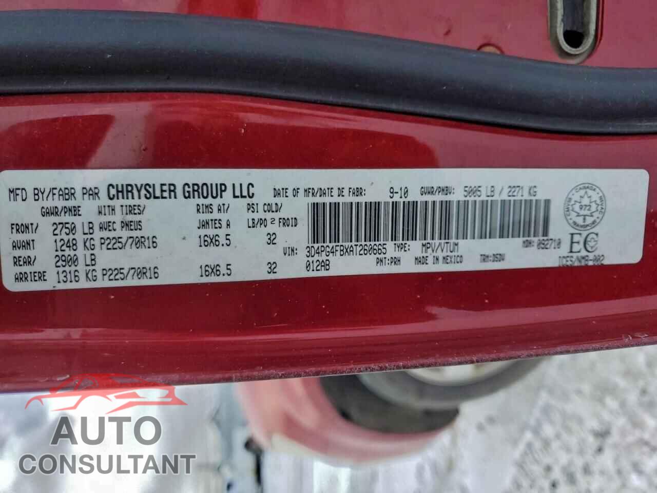 DODGE JOURNEY 2010 - 3D4PG4FBXAT260665