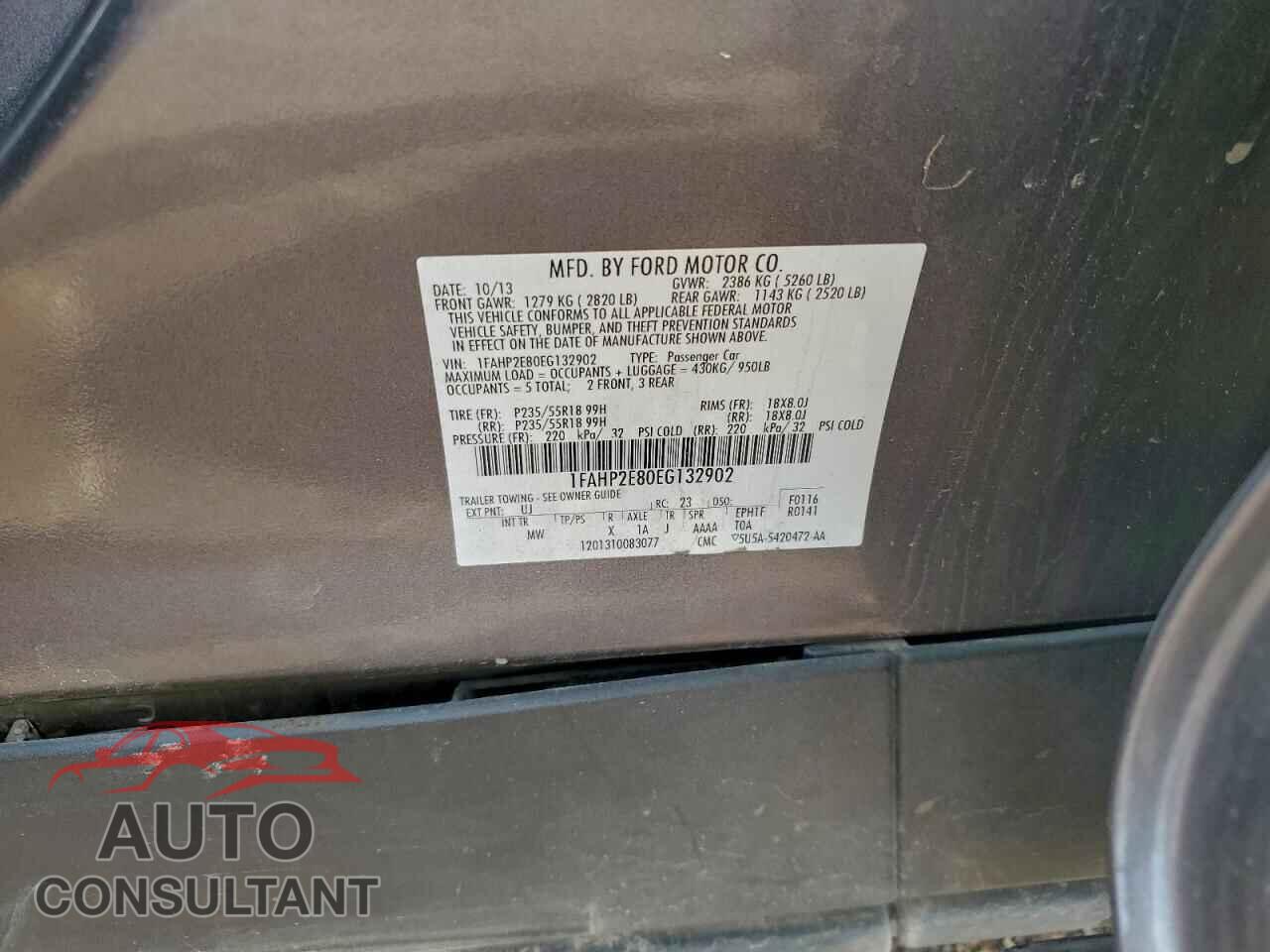 FORD TAURUS 2014 - 1FAHP2E80EG132902