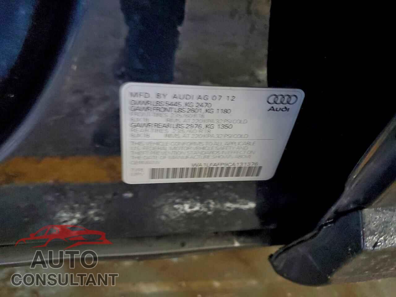 AUDI Q5 2012 - WA1LFAFP9CA131376
