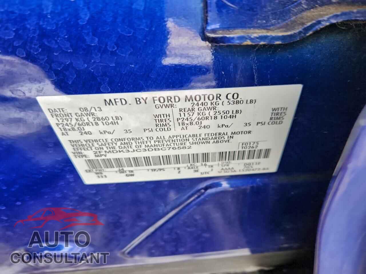 FORD EDGE 2013 - 2FMDK3JC3DBC76582