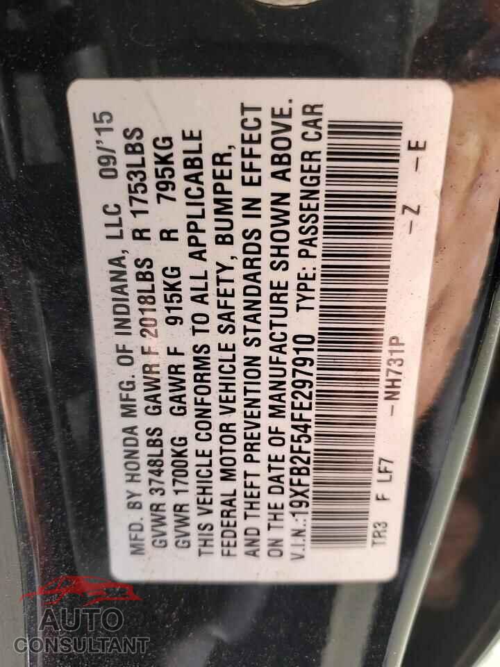 HONDA CIVIC 2015 - 19XFB2F54FE297910