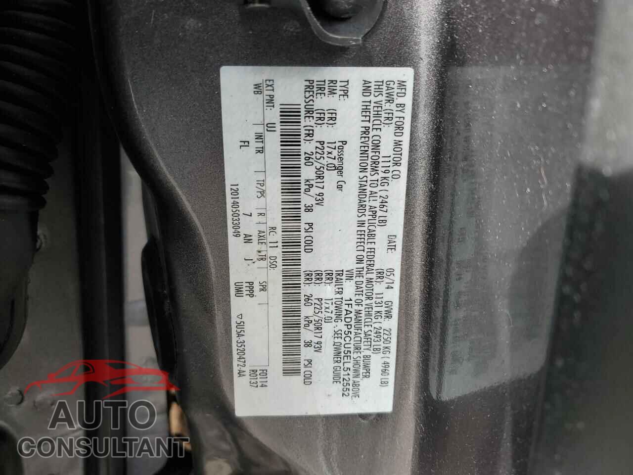 FORD CMAX 2014 - 1FADP5CU5EL512552