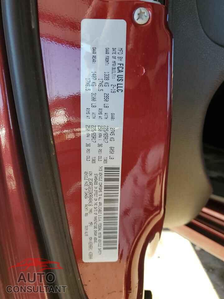 DODGE CARAVAN 2019 - 2C4RDGEG3KR640416