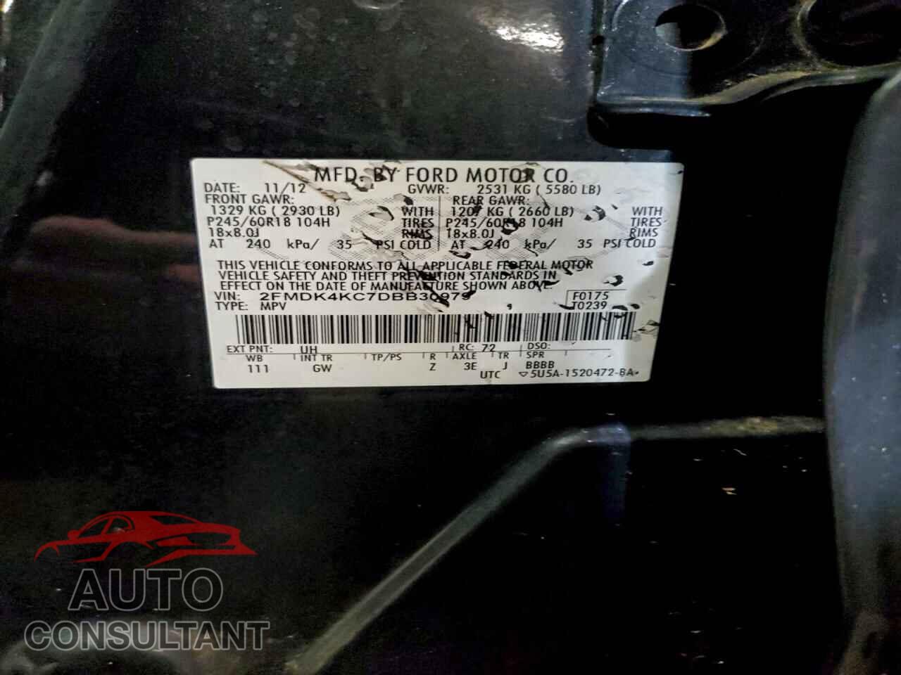 FORD EDGE 2013 - 2FMDK4KC7DBB30979