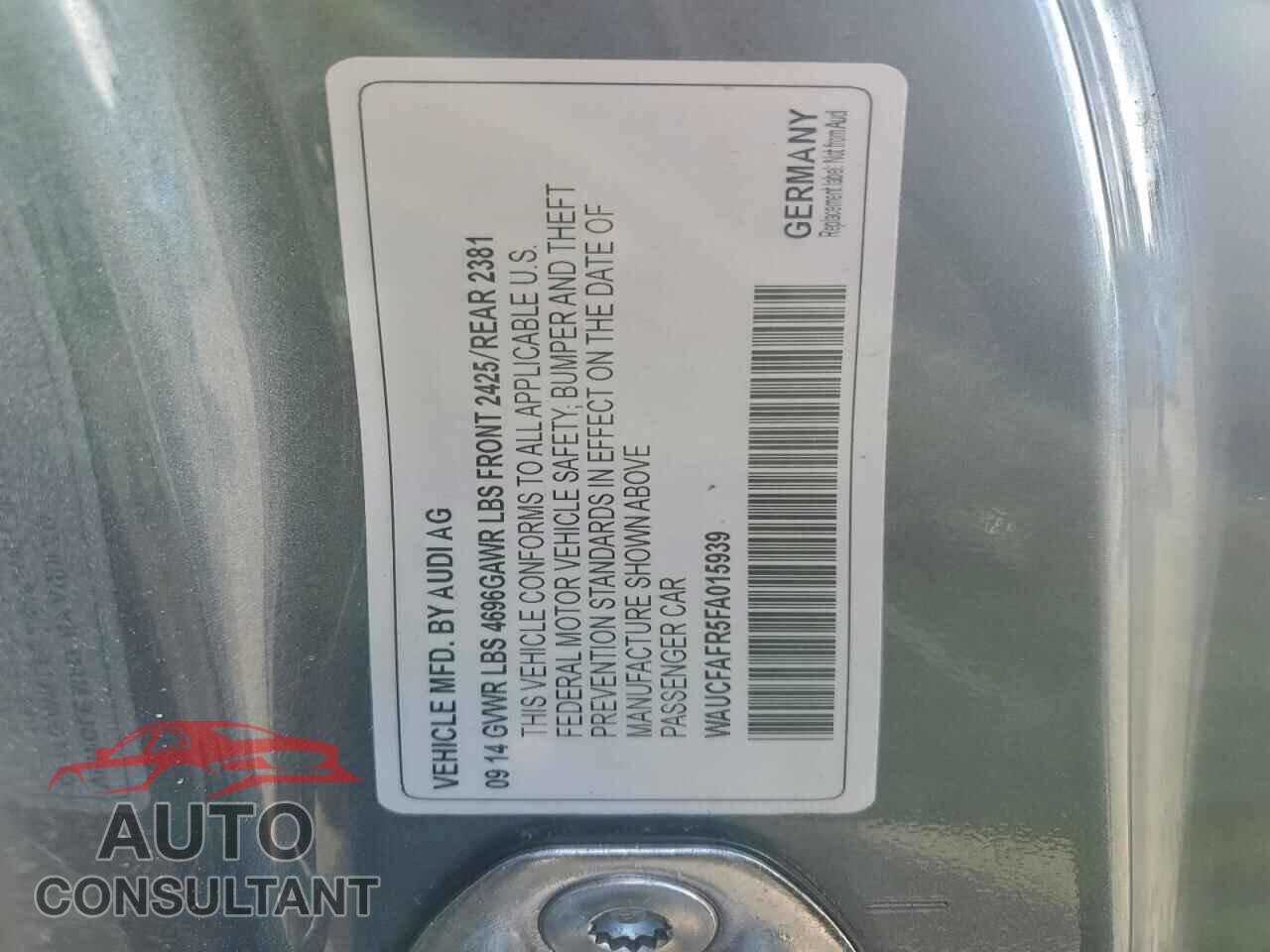 AUDI A5 2015 - WAUCFAFR5FA015939