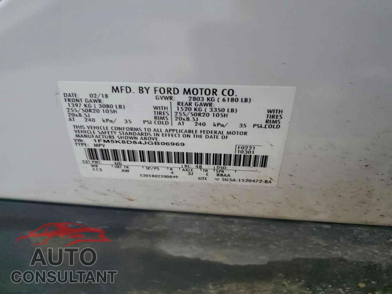 FORD EXPLORER 2018 - 1FM5K8D84JGB06969