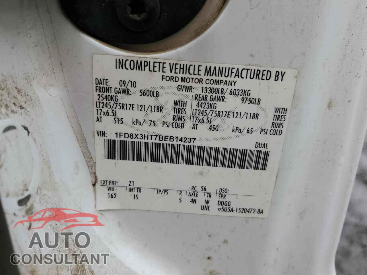 FORD F350 2011 - 1FD8X3HT7BEB14237