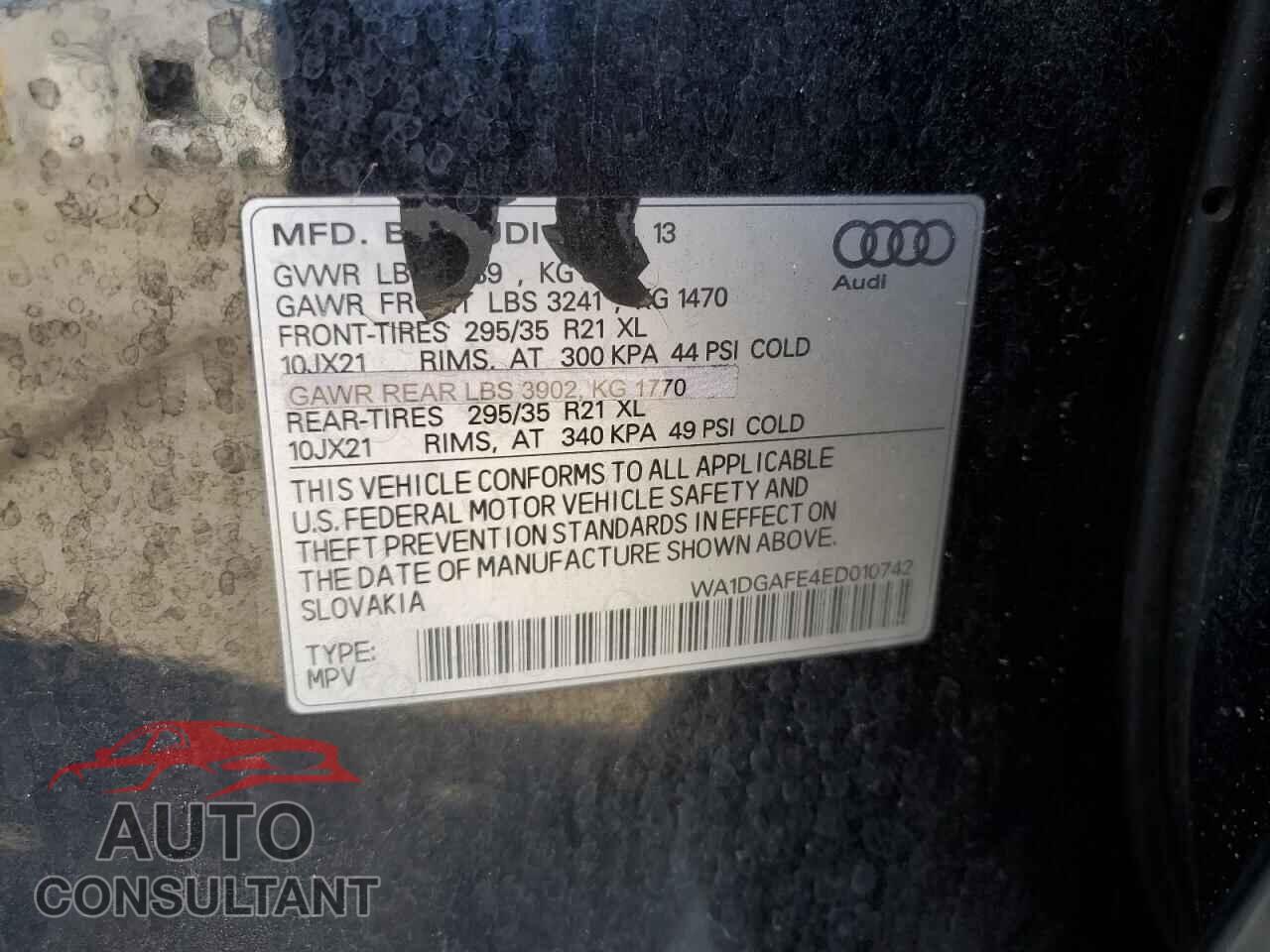 AUDI Q7 2014 - WA1DGAFE4ED010742