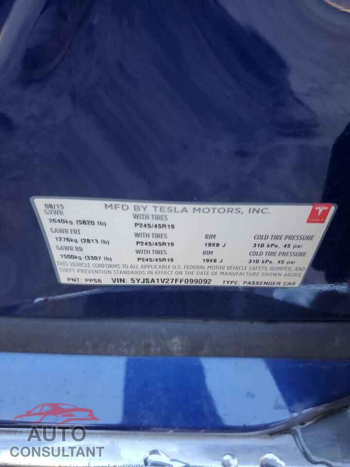 TESLA MODEL S 2015 - 5YJSA1V27FF099092