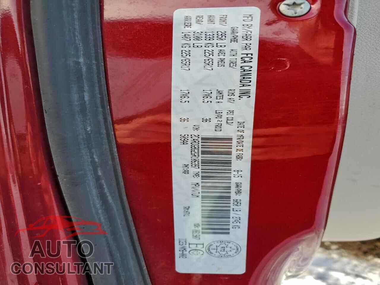 DODGE CARAVAN 2016 - 2C4RDGBG2GR106397