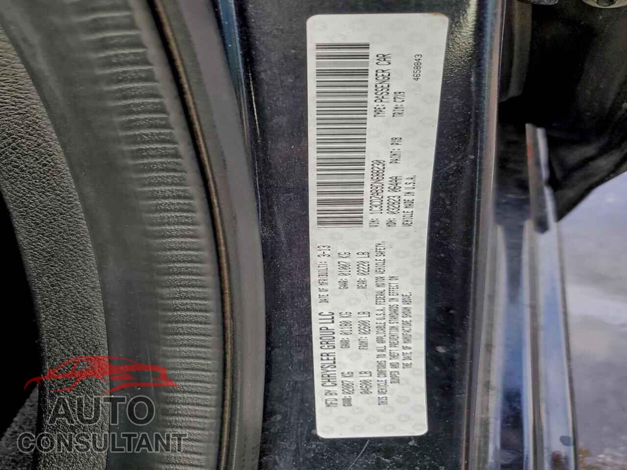 DODGE AVENGER 2013 - 1C3CDZAB9DN688230