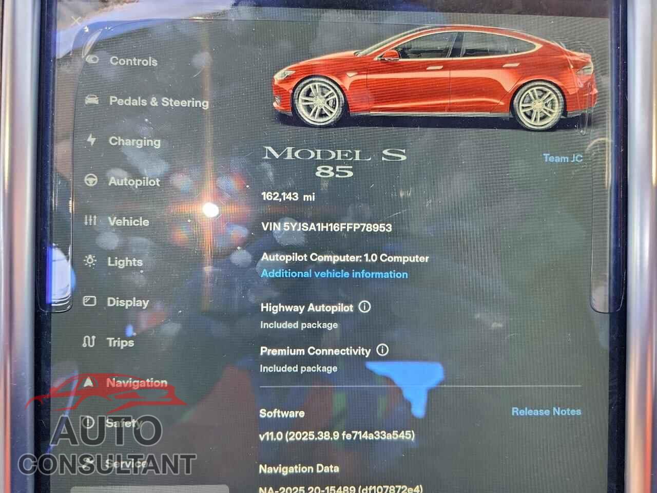 TESLA MODEL S 2015 - 5YJSA1H16FFP78953