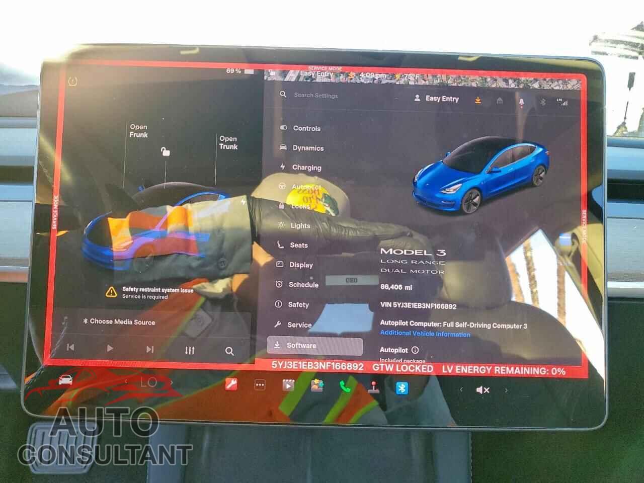 TESLA MODEL 3 2022 - 5YJ3E1EB3NF166892