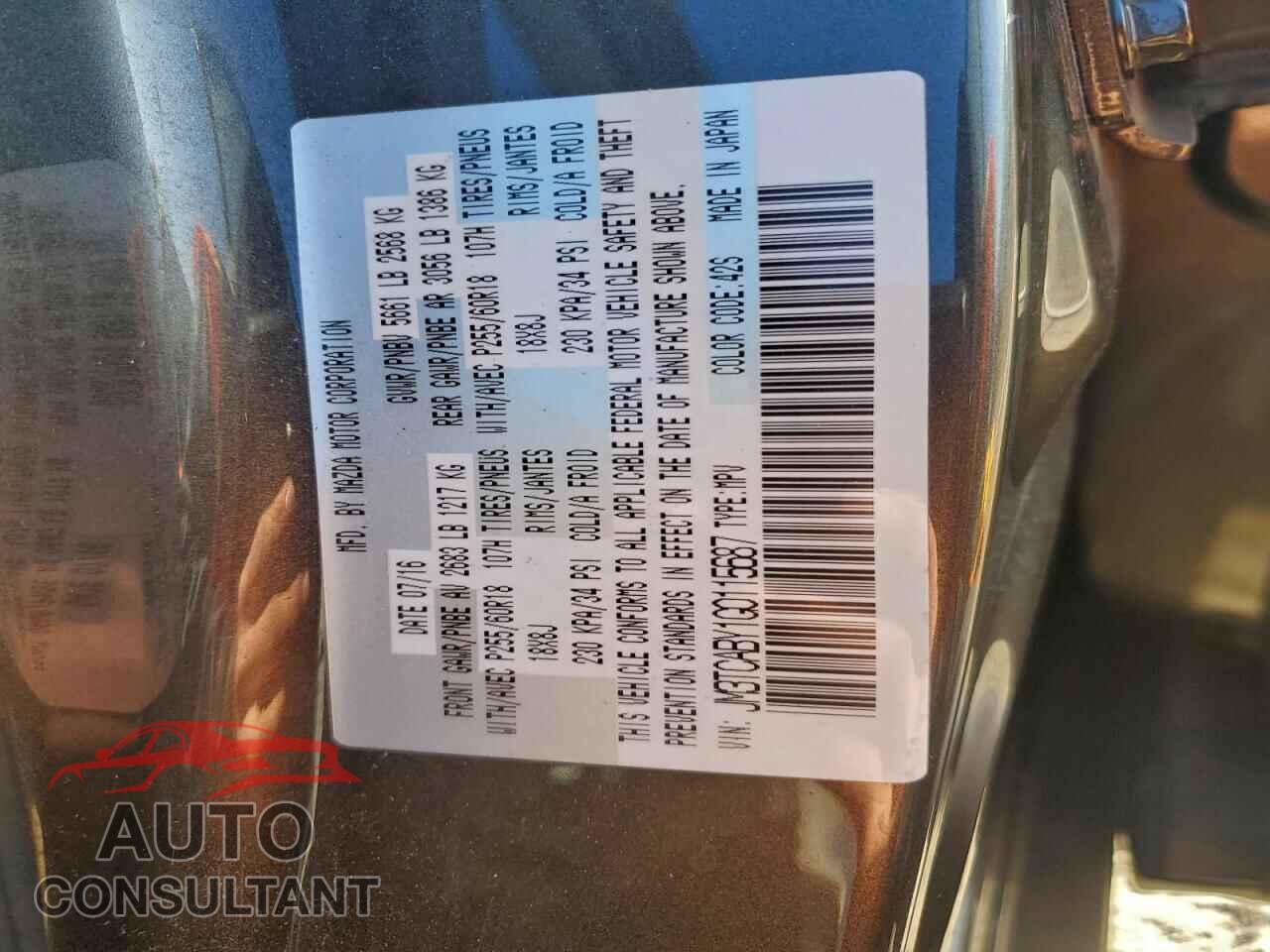 MAZDA CX-9 2016 - JM3TCABY1G0115687