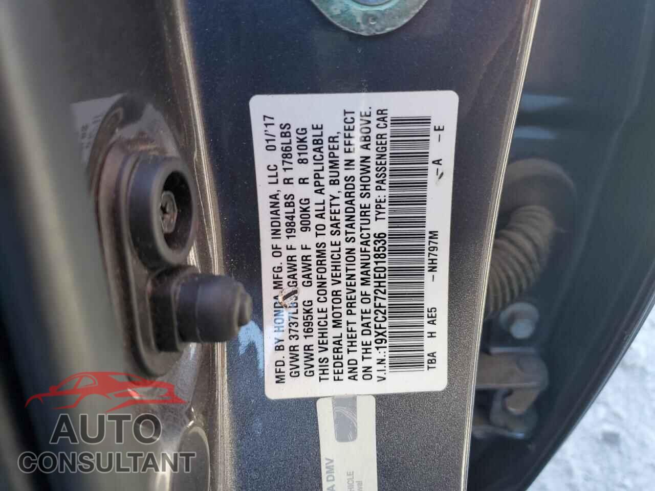 HONDA CIVIC 2017 - 19XFC2F72HE018536