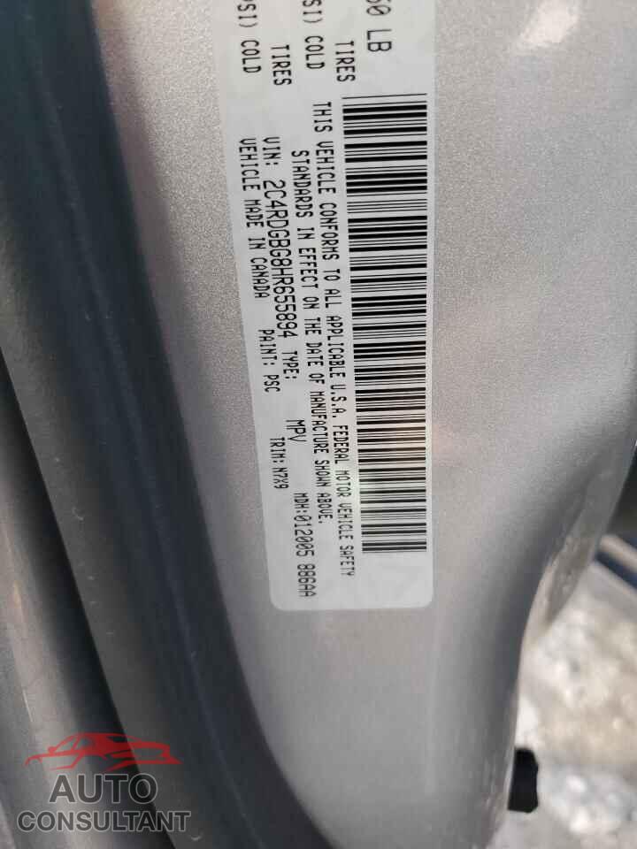 DODGE CARAVAN 2017 - 2C4RDGBG8HR655894