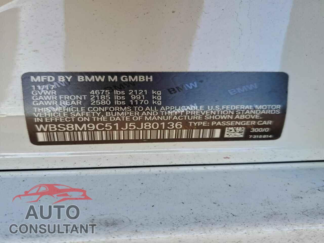 BMW M3 2018 - WBS8M9C51J5J80136