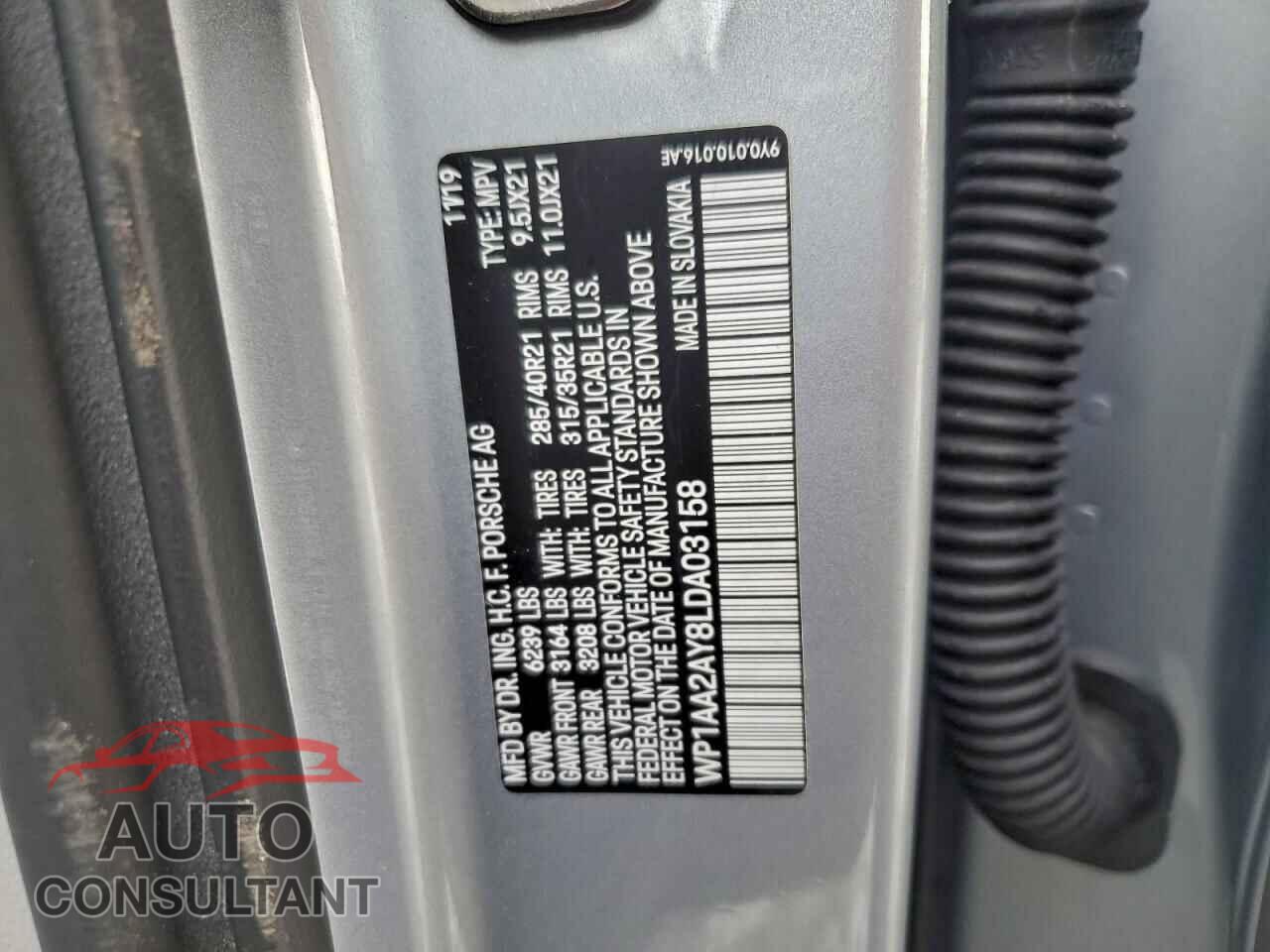 PORSCHE CAYENNE 2020 - WP1AA2AY8LDA03158