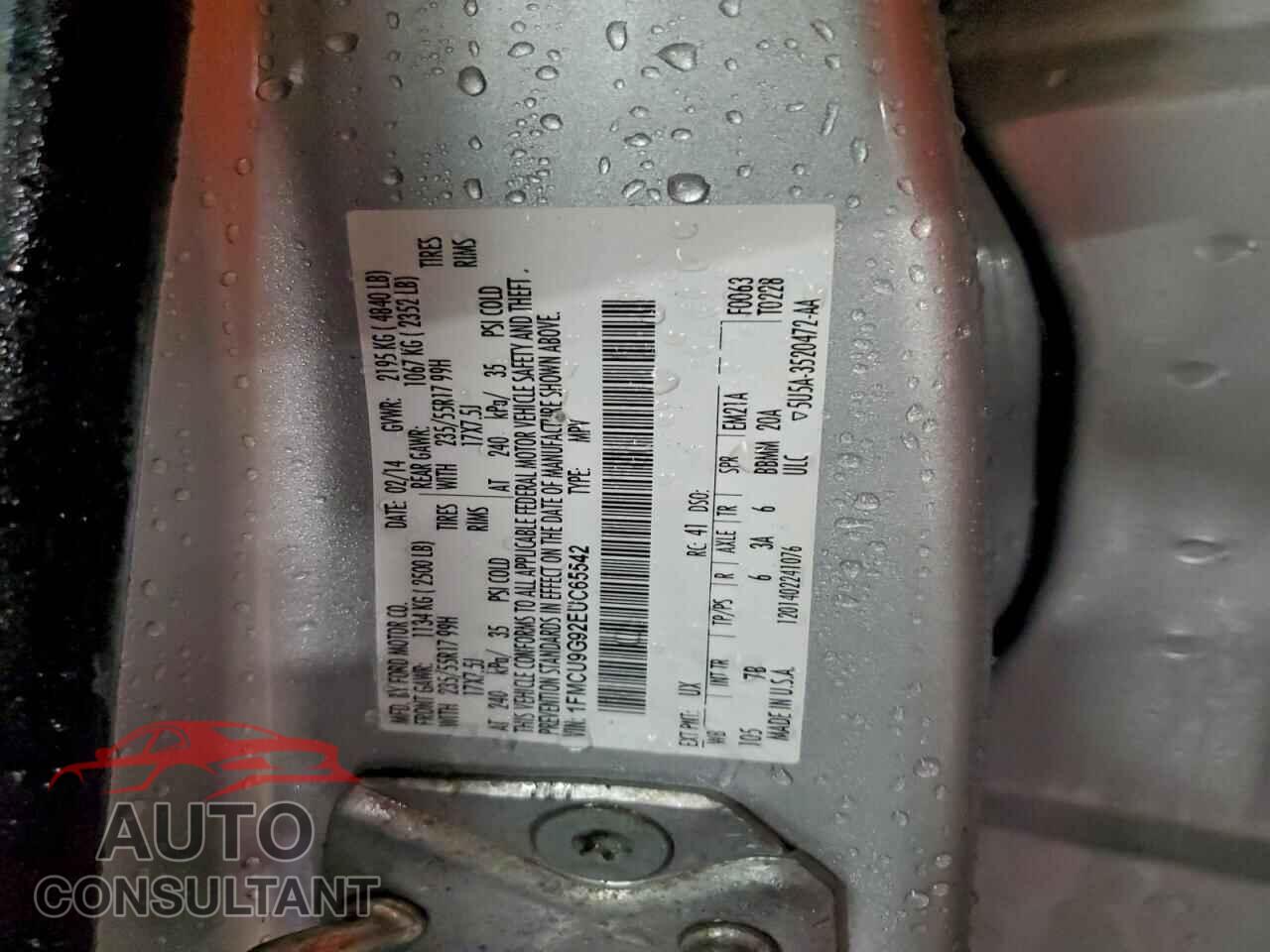 FORD ESCAPE 2014 - 1FMCU9G92EUC65542