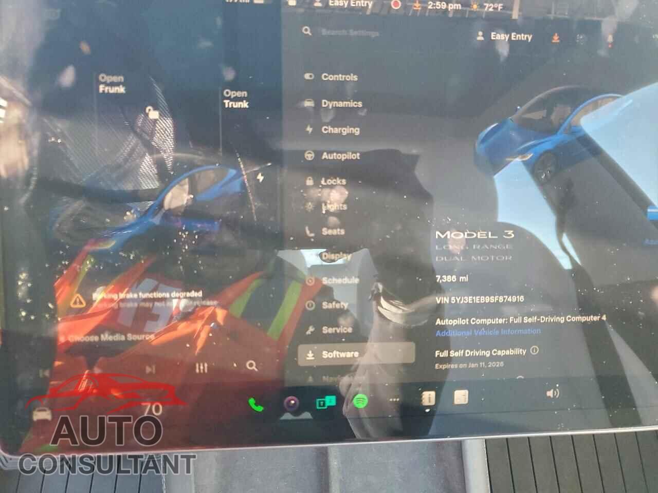 TESLA MODEL 3 2025 - 5YJ3E1EB9SF874916