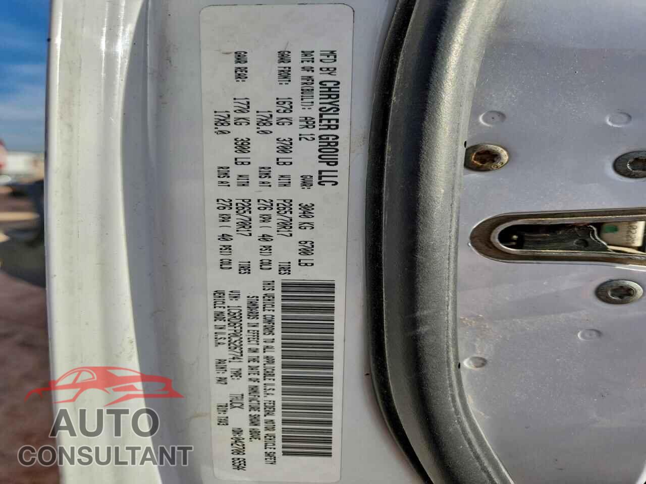DODGE RAM 1500 2012 - 1C6RD6FP0CS267741