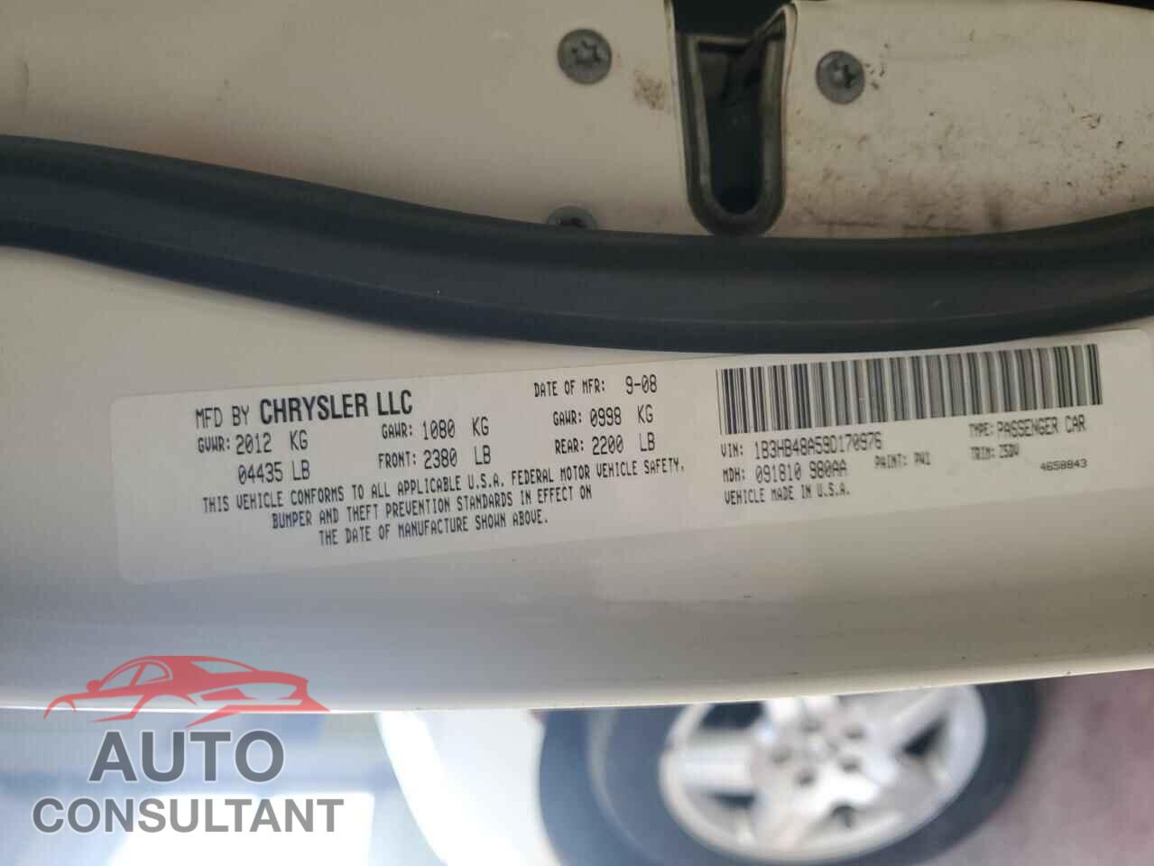 DODGE CALIBER 2009 - 1B3HB48A59D170976