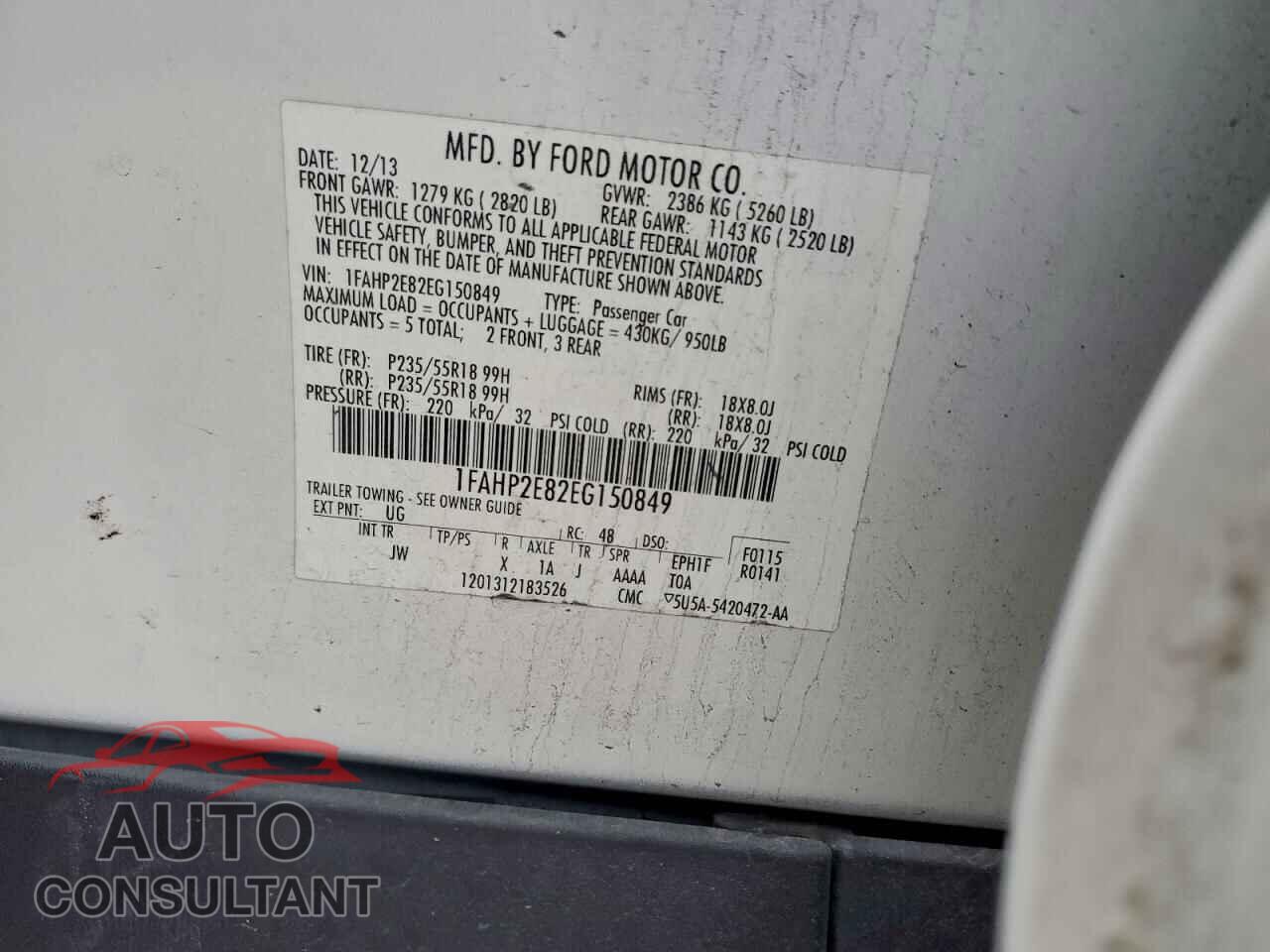 FORD TAURUS 2014 - 1FAHP2E82EG150849