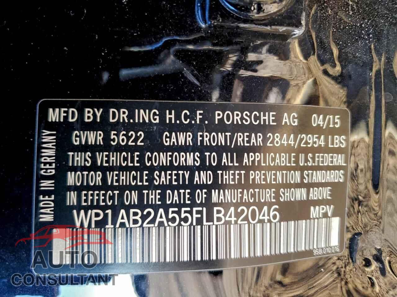 PORSCHE MACAN 2015 - WP1AB2A55FLB42046