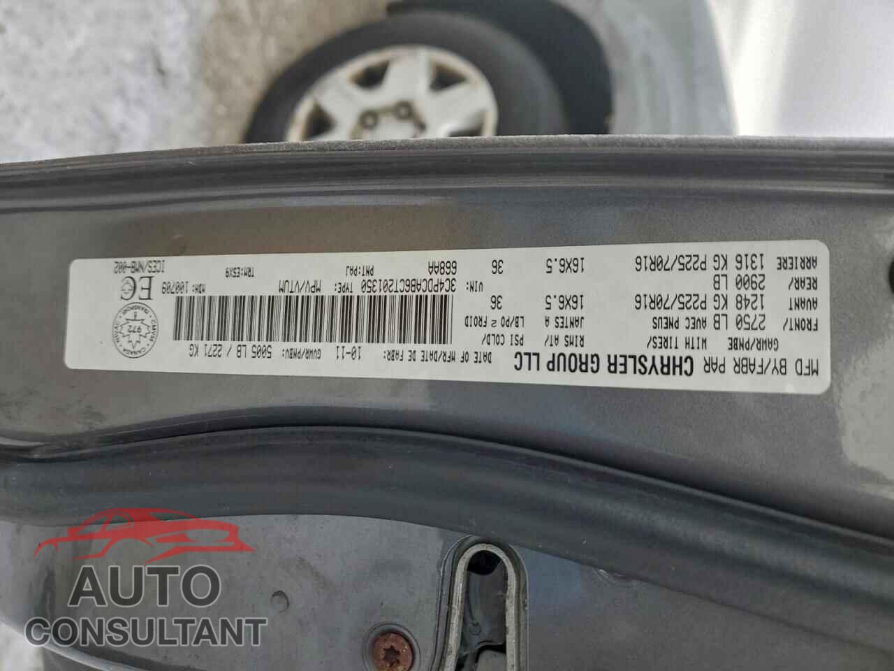 DODGE JOURNEY 2012 - 3C4PDCAB6CT201350