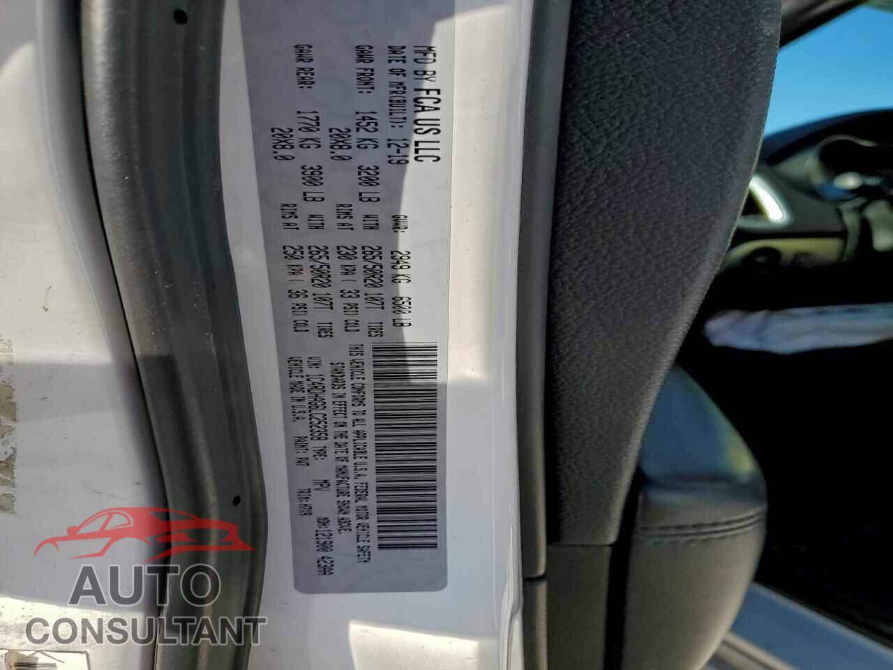 DODGE DURANGO 2020 - 1C4RDHAG6LC252358