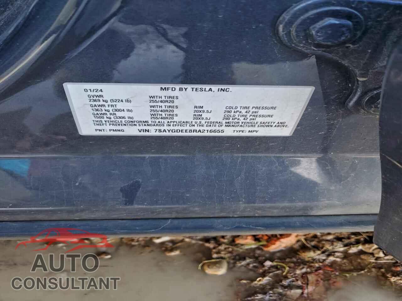TESLA MODEL Y 2024 - 7SAYGDEE8RA216655