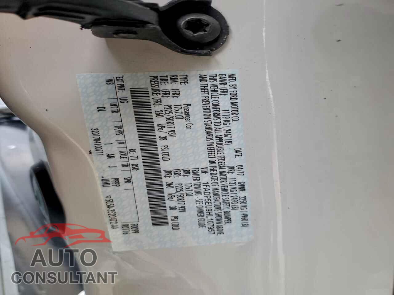 FORD CMAX 2017 - 1FADP5EU9HL107957