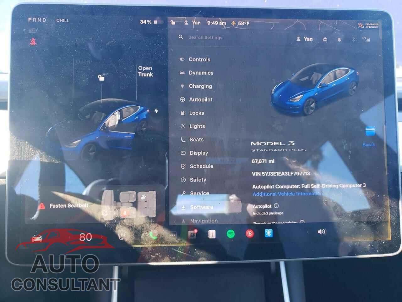 TESLA MODEL 3 2020 - 5YJ3E1EA3LF797713