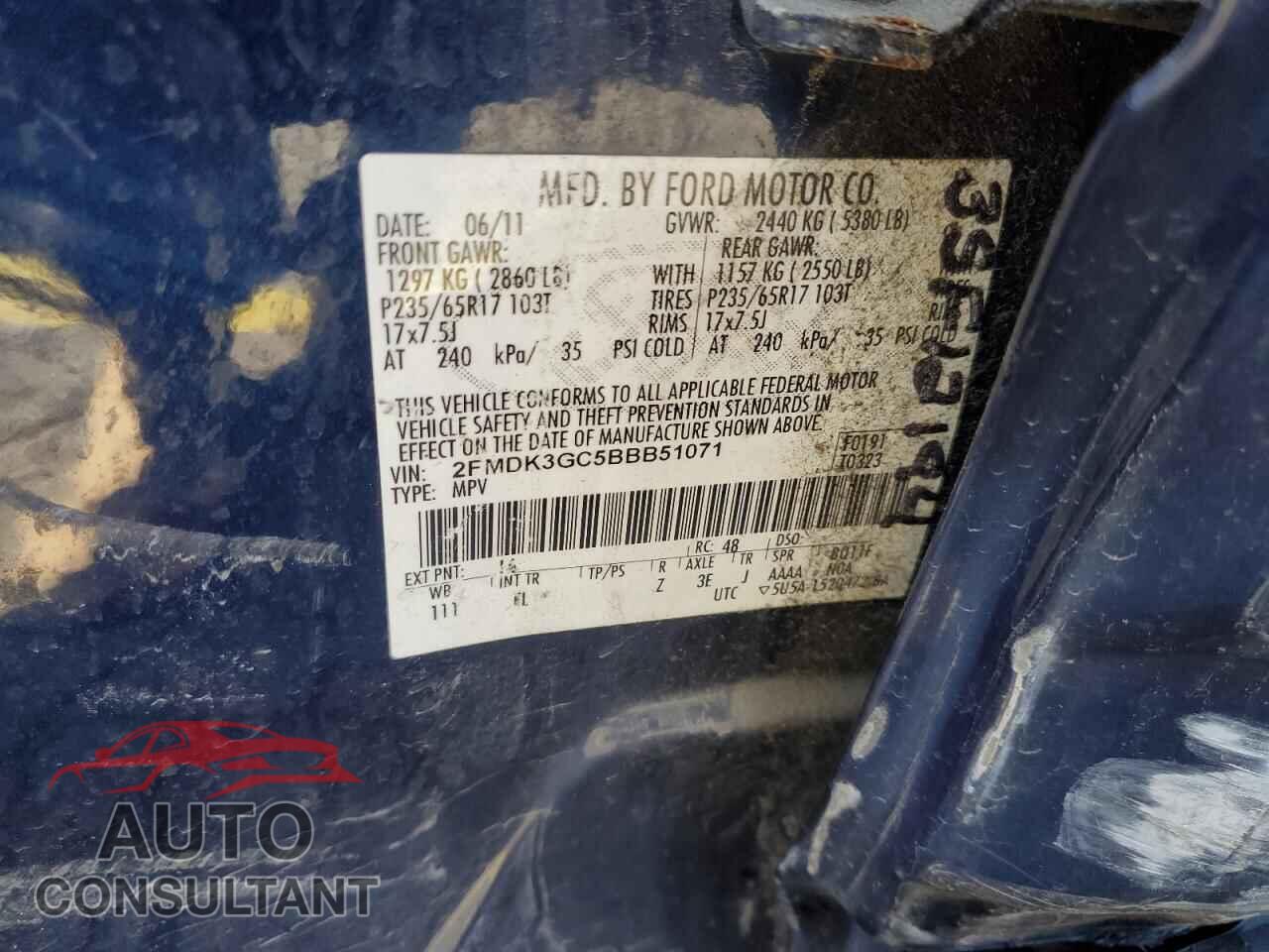 FORD EDGE 2011 - 2FMDK3GC5BBB51071