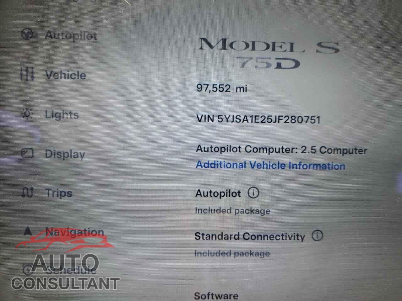 TESLA MODEL S 2018 - 5YJSA1E25JF280751