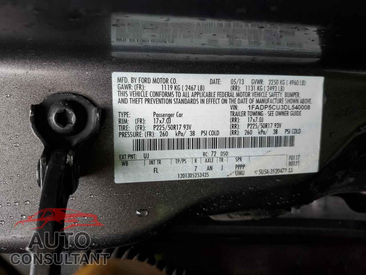 FORD CMAX 2013 - 1FADP5CU3DL540008