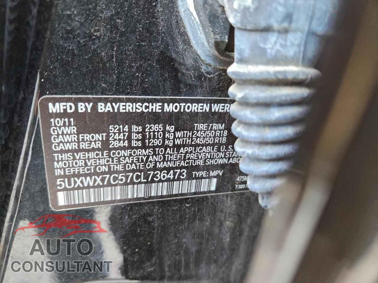 BMW X3 2012 - 5UXWX7C57CL736473