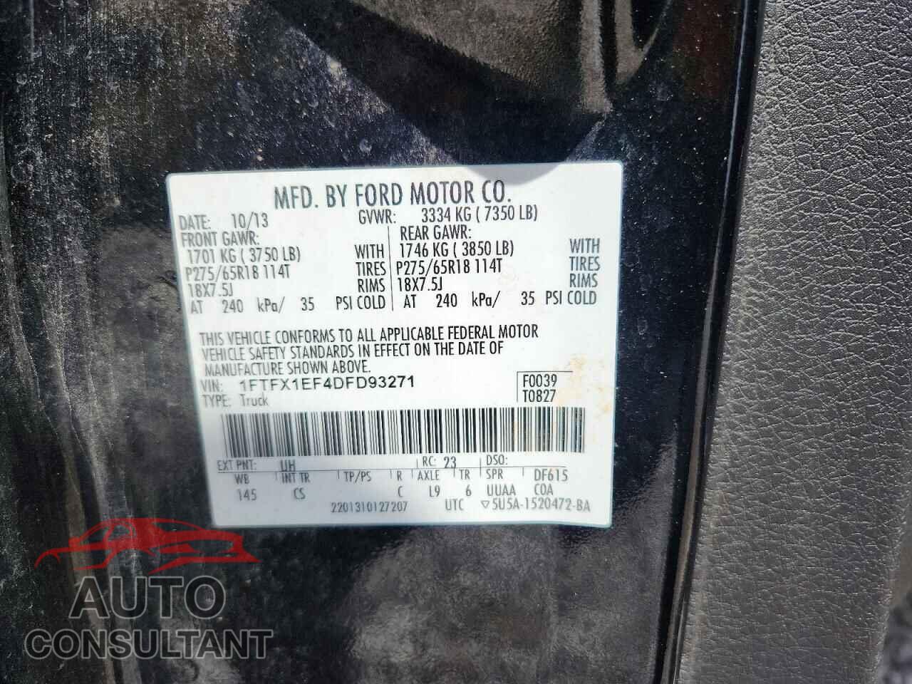 FORD F150 2013 - 1FTFX1EF4DFD93271