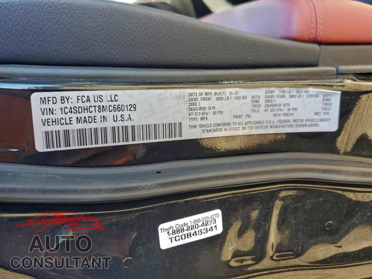 DODGE DURANGO 2021 - 1C4SDHCT8MC660129