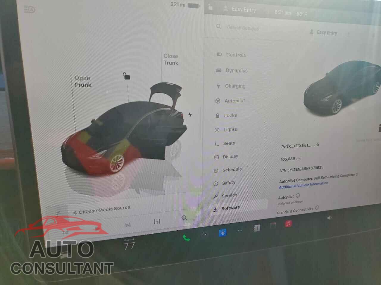 TESLA MODEL 3 2022 - 5YJ3E1EA8NF370935