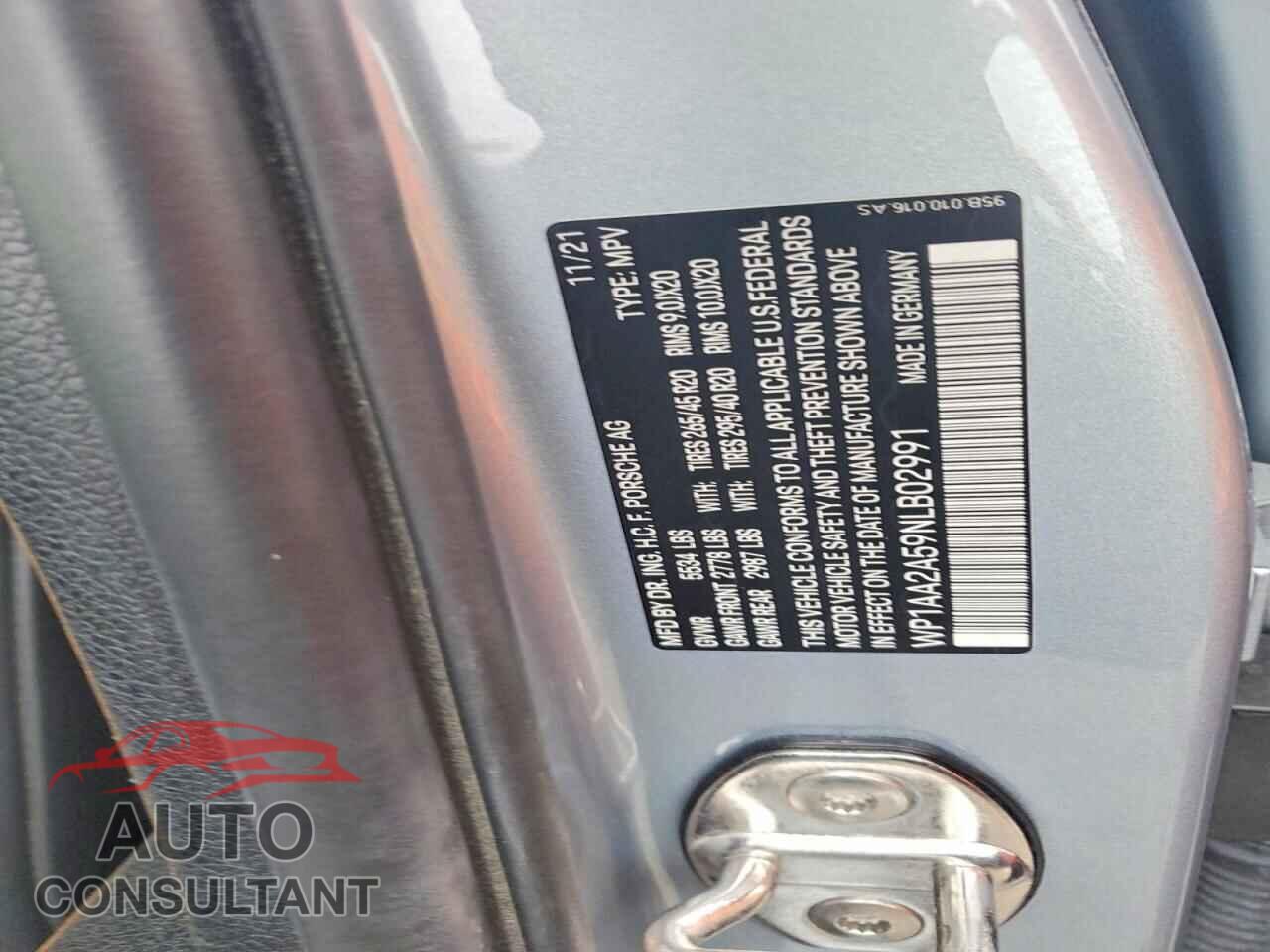 PORSCHE MACAN 2022 - WP1AA2A59NLB02991