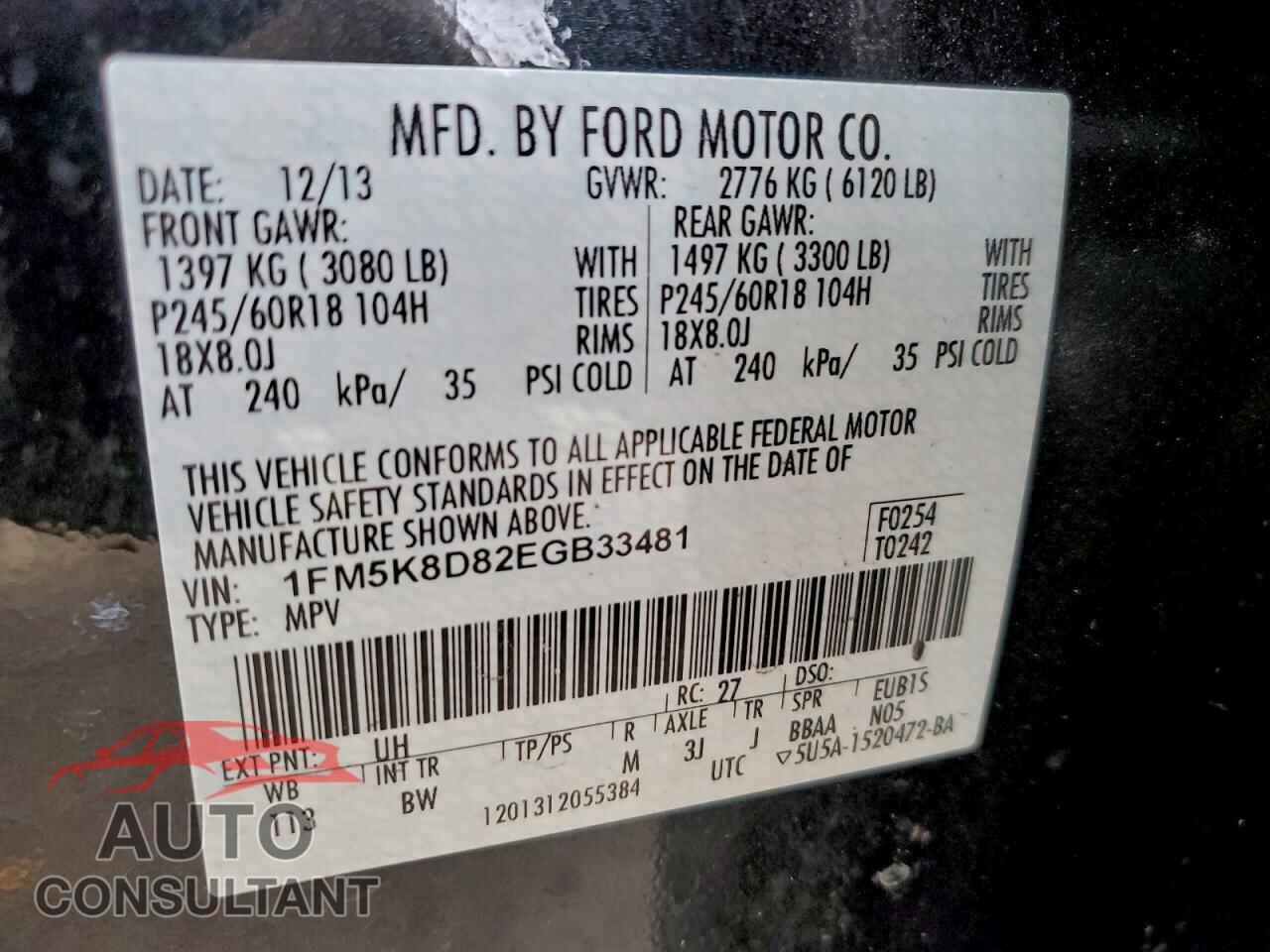 FORD EXPLORER 2014 - 1FM5K8D82EGB33481