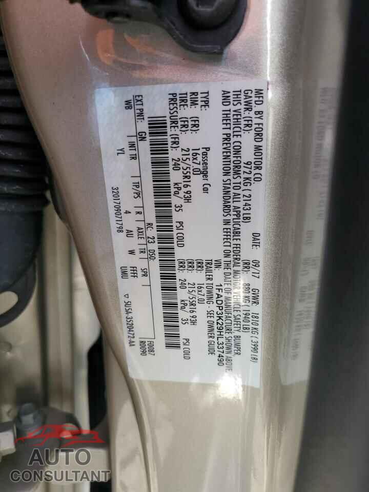 FORD FOCUS 2017 - 1FADP3K29HL337490