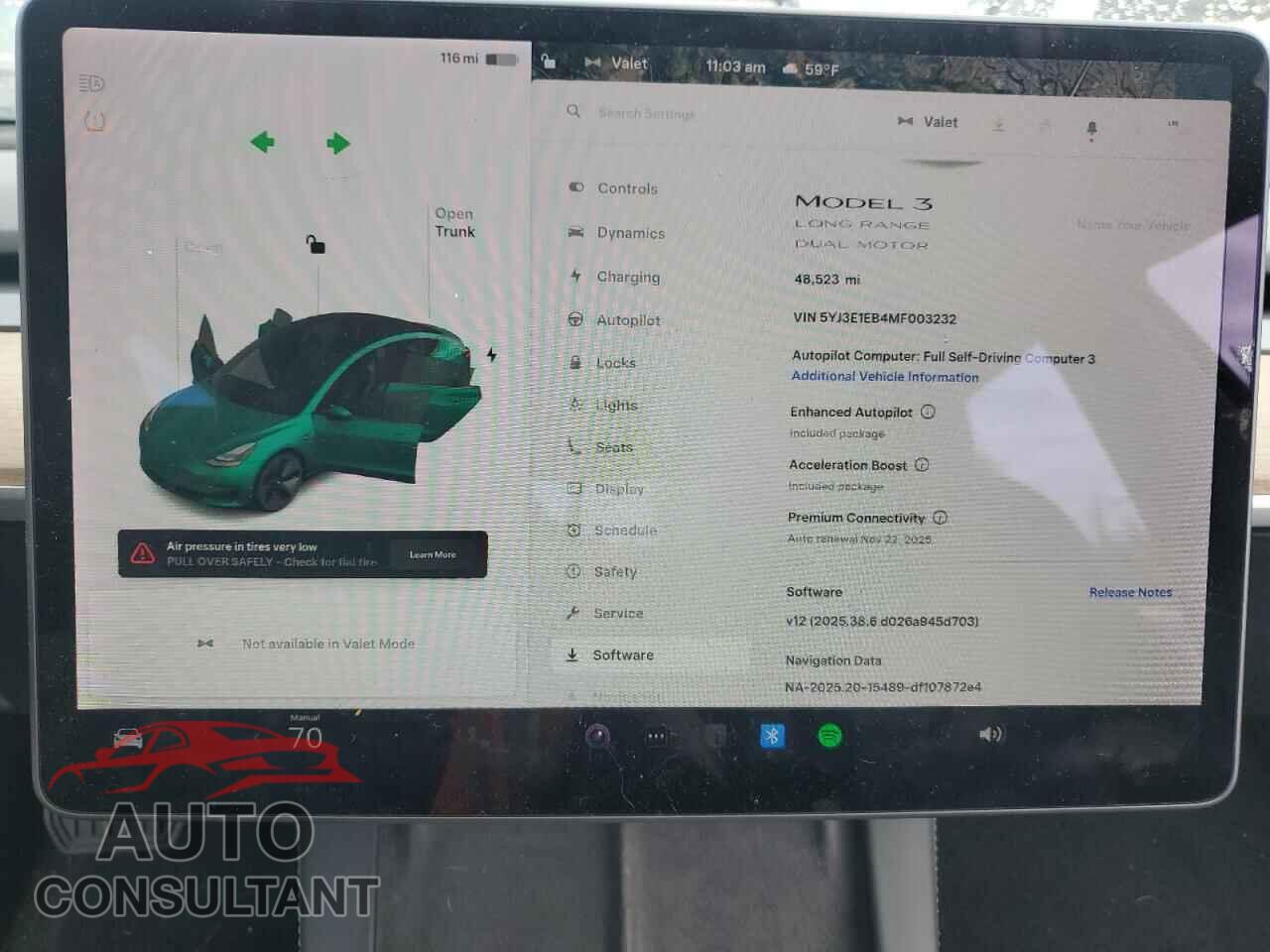 TESLA MODEL 3 2021 - 5YJ3E1EB4MF003232