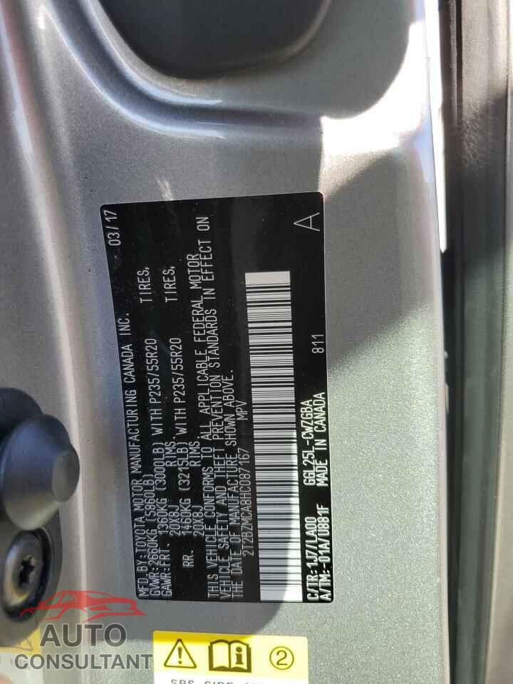 LEXUS RX350 2017 - 2T2BZMCA8HC087167