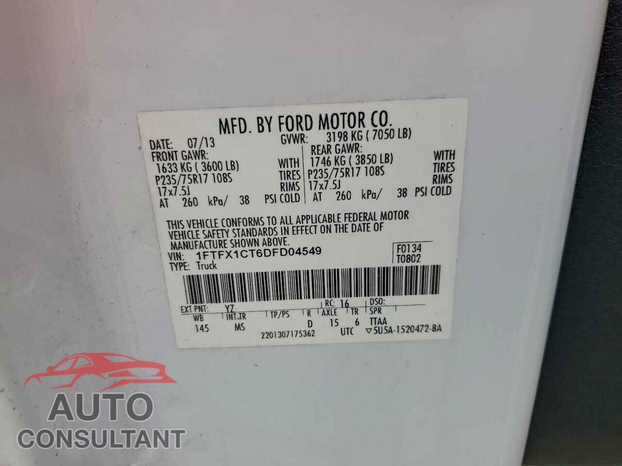 FORD F-150 2013 - 1FTFX1CT6DFD04549