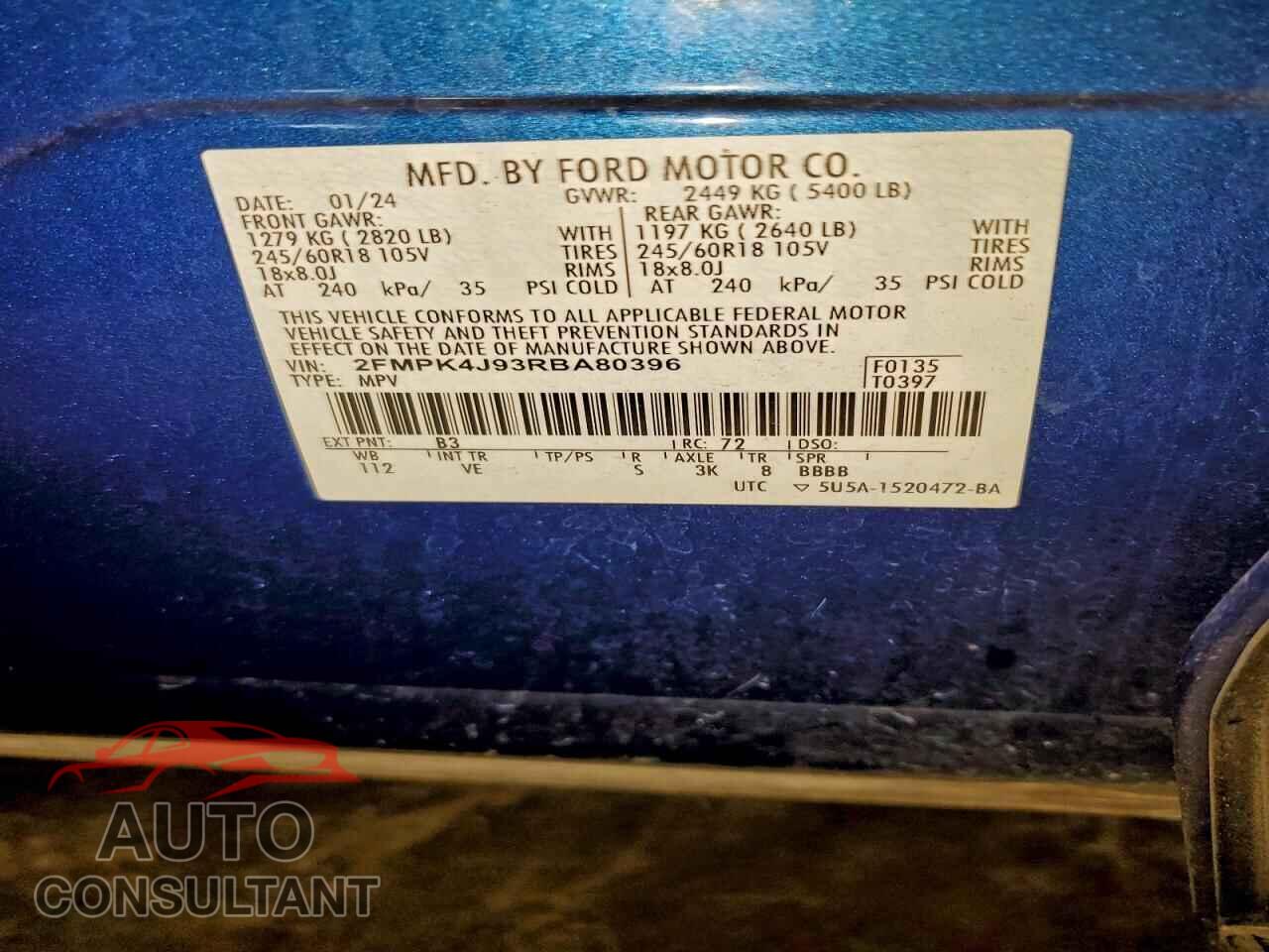 FORD EDGE 2024 - 2FMPK4J93RBA80396