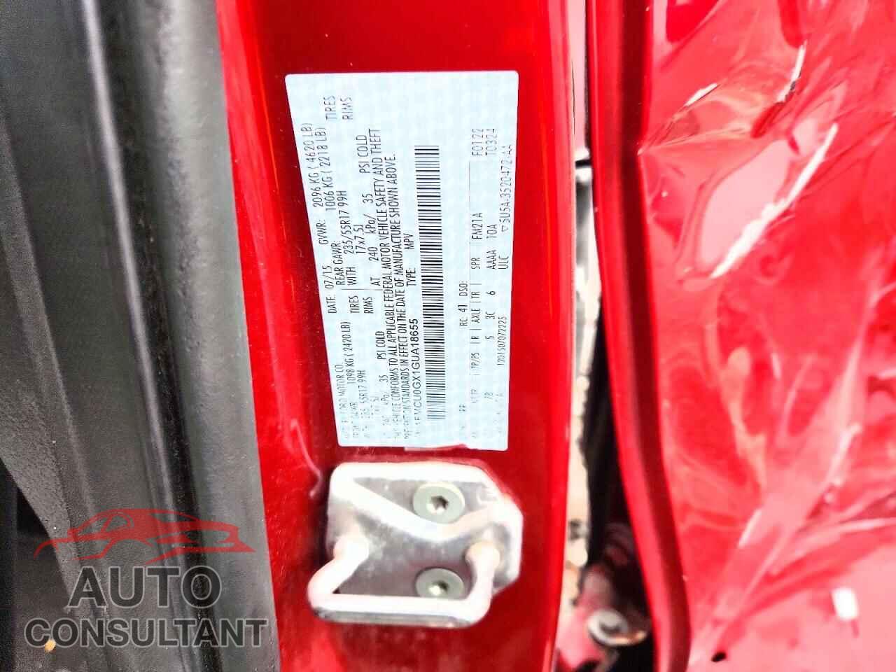 FORD ESCAPE 2016 - 1FMCU0GX1GUA18655