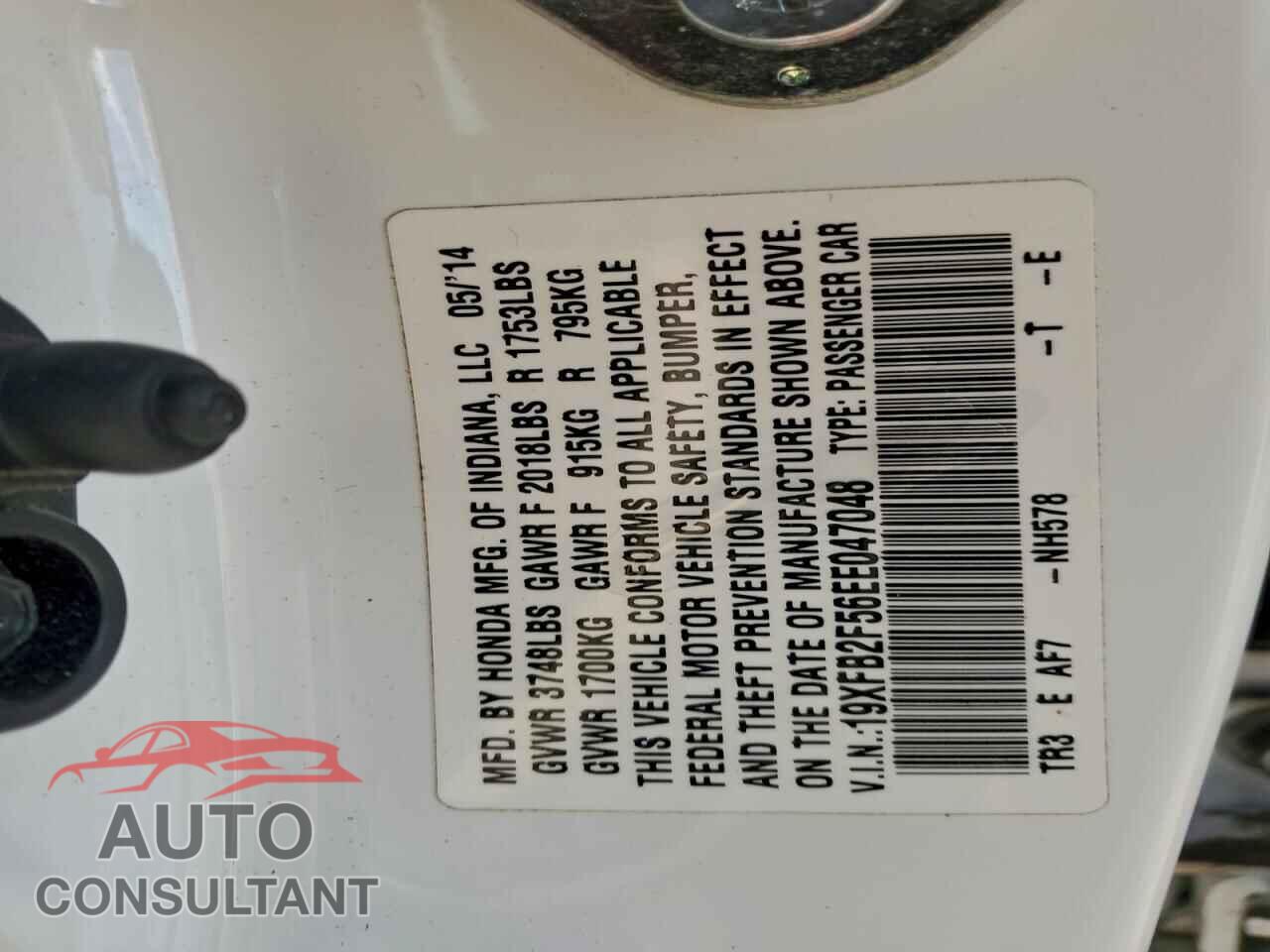 HONDA CIVIC 2014 - 19XFB2F56EE047048