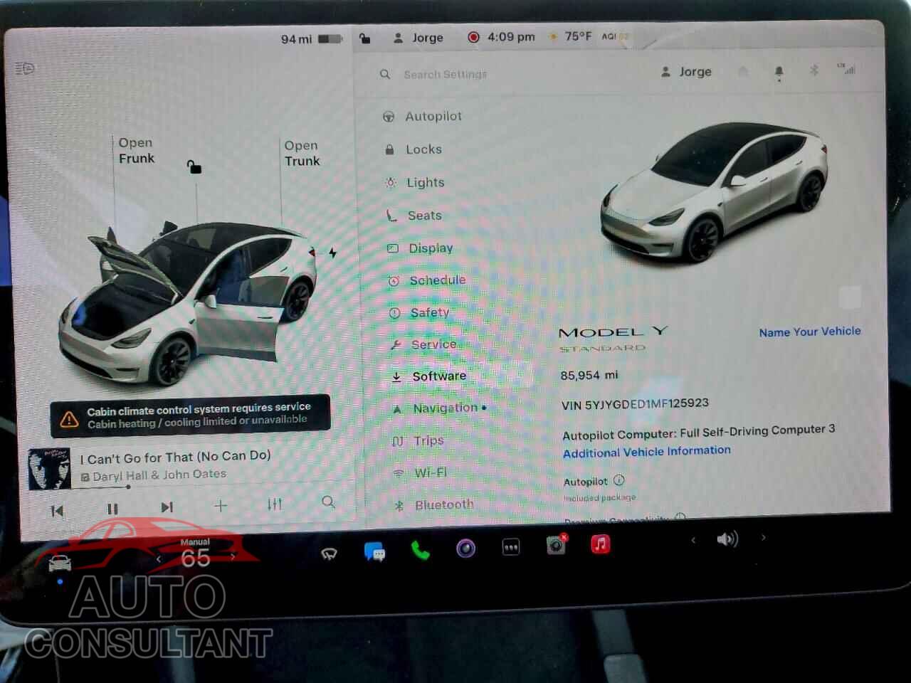 TESLA MODEL Y 2021 - 5YJYGDED1MF125923